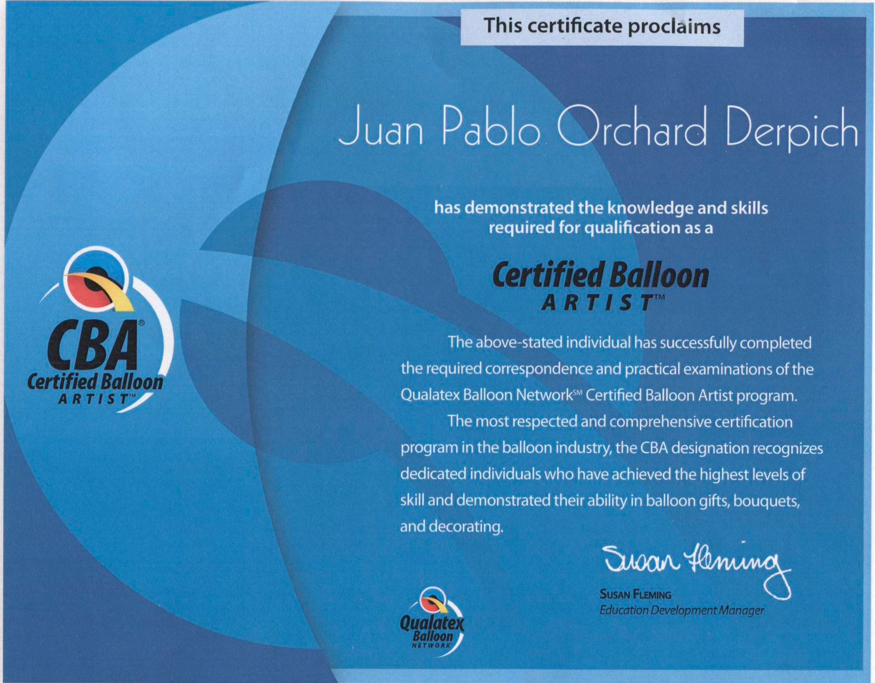 Certified Ballon Artist